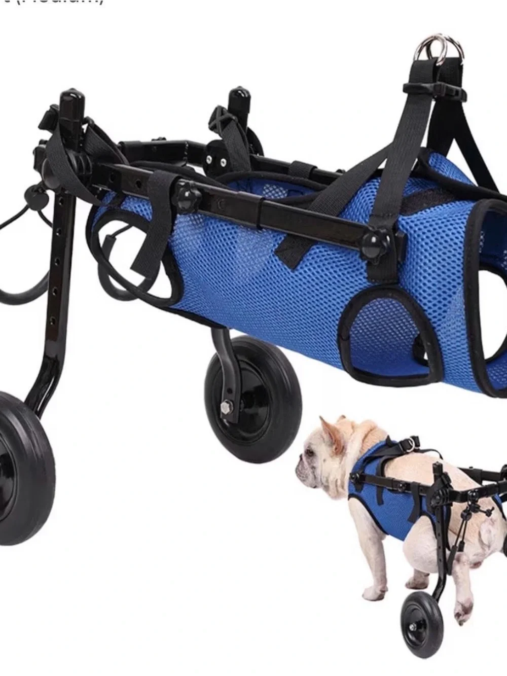 Adjustable Dog Wheelchair Mobility Aid for Disabled Pets - Blue - Small/Medium